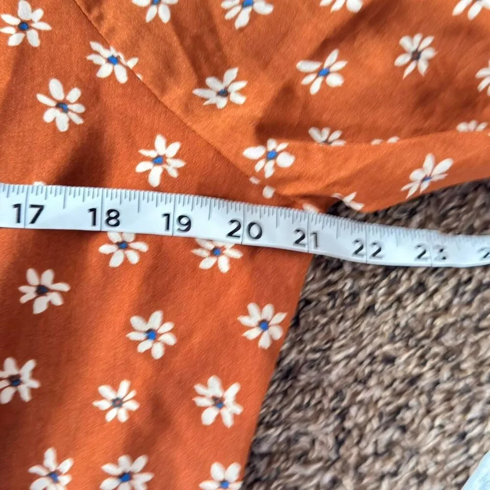 Roolee Women's Orange Floral Dress L - Picture 4 of 4